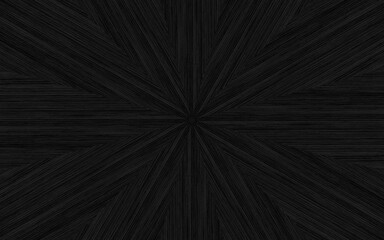 Black wood marquetry in starburst pattern