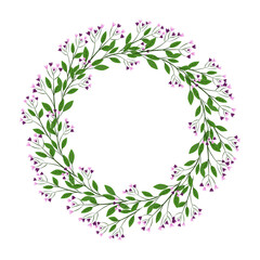 Flower Frames A set of cute retro flowers arranged without a wreath shape, perfect for wedding invitations and birthday cards