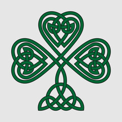 Celtic shamrock. Vector illustration isolated on white background.