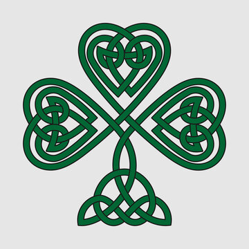 Celtic shamrock. Vector illustration isolated on white background.