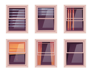 Windows frame vintage architecture arch balcony isolated set design element concept illustration