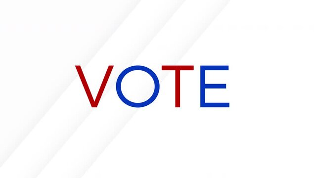 text saying vote in red and blue on a white simple background. us midterm elections