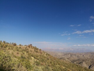 landscape with blue sky