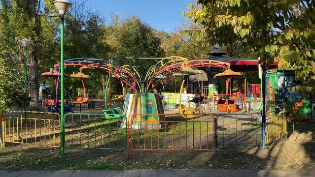 Old soviet amusement park with no people