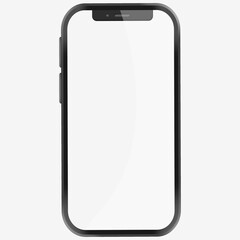 Vector realistic phone layout with a blank display. The concept of a mobile device. The design of a modern smartphone. Place for your text