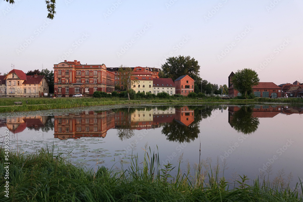 Poster Dosseteich und alte Gebaeude in Wittstock