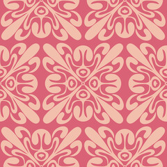 Pink seamless pattern, abstract motif for design and decoration, patchwork square background