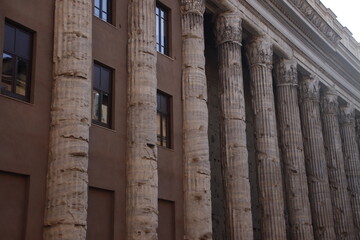 Facade of a classic building in Rome, Italy
