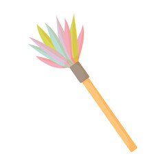 Broom. Brush for cleaning dust. Cleaning tool. Vector graphics on a white background.