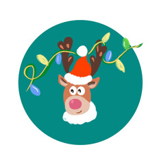 Christmas reindeer. Isolated Christmas reindeer sticker - 543935752