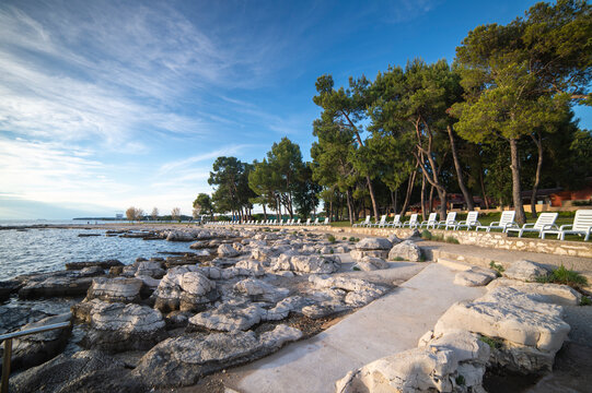 The coast of the Istrian peninsula in the city of Umag