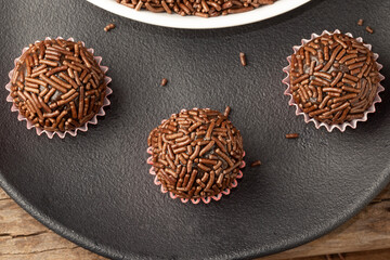 Brazilian brigadier (brigadeiro) top view.