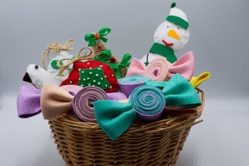 christmas gift box with decorations