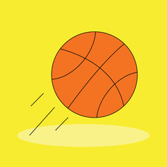 basket ball isolated yellow background