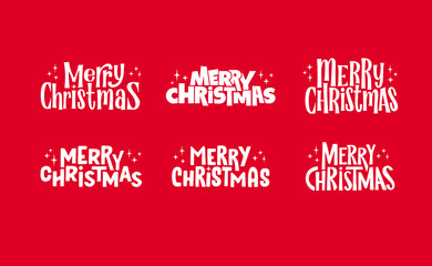 Merry Christmas lettering typographic design. Xmas holidays text design.