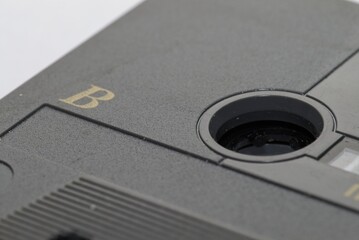 Obraz premium Take up reel of a dusty audio cassette