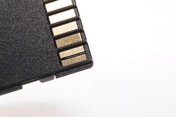 Back side of an SD card on white