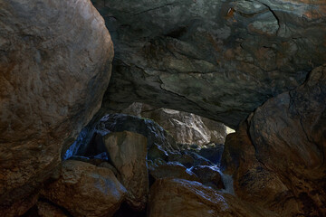 Cavern in the limestone mountains