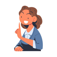 Woman Character as Member of Negotiation at Negotiating Table Vector Illustration