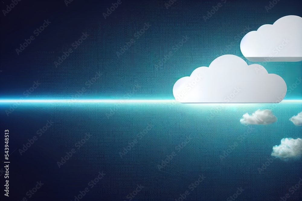 Poster cloud computing technology internet on binary code with abstract background. cloud service, cloud st