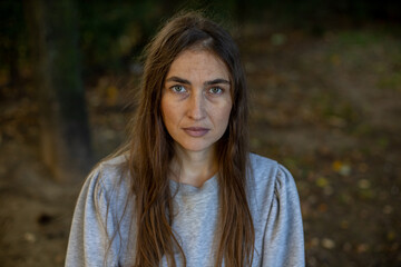 serious woman looking at the camera