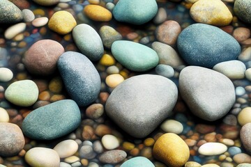 River Lake Rocks Stone Gem Jewel Seamless Texture Pattern Tiled Repeatable Tessellation Background Image