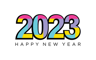 Vector graphic of happy new year 2023 logo design template