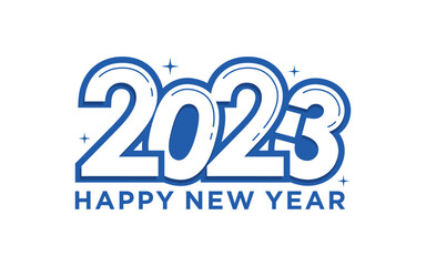 Vector graphic of happy new year 2023 logo design template