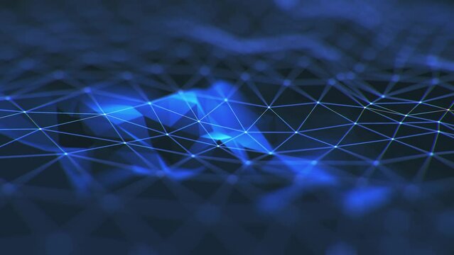 Metaverse Mix Polygonal loop background data fields wave digital technology abstract stream 4K analytic big data