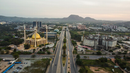Aerial shot of Abuja City in the morning