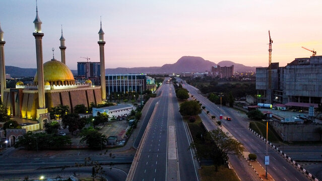 Aerial photo of Abuja City Skyline at Sunrise