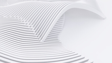 Naklejka premium Abstract Curved Shapes. White Circular Background.