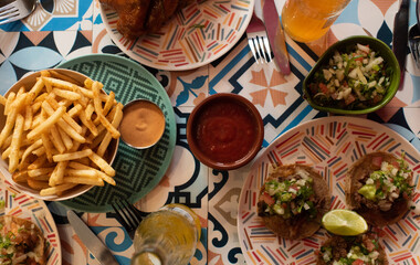 Authentic Mexican food on a table at a party