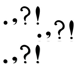 set of hand drawn punctuation marks