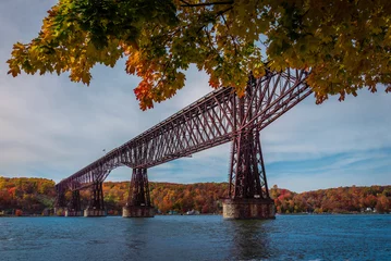  An Autumn view of  Cantilever bridge in Walkway Over the Hudson State Historic Park  © Jay