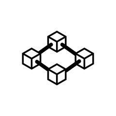 blockchain icon set, blockchain vector set flat design sign symbol