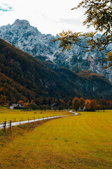 Logar valley or Logarska dolina in the Alps of Slovenia in autumn © Viktoriya