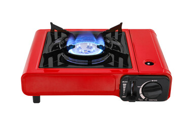 Gas cooker with burning fire propane gas