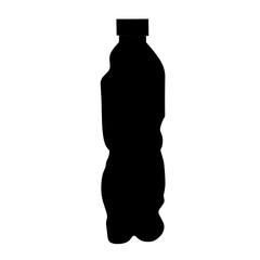 Broken black bottle icon on a white background. Good for mineral water waste logo and plastic recycling. Vector illustration