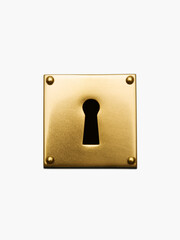 golden keyhole isolated on white background