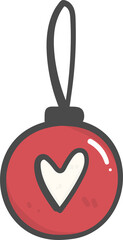 cute Christmas bauble ornament ball decoration cartoon doodle hand drawing