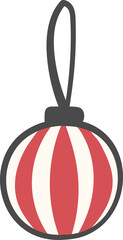 cute Christmas bauble ornament ball decoration cartoon doodle hand drawing