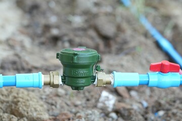 Water meter pot that is connected to the pipe successfully