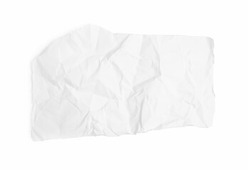 Obraz premium Piece of crumpled paper isolated on white, top view. Space for text