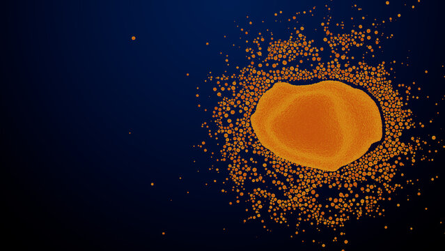 Monkeypox Virus. Virology 3D Render with Copy-Space.