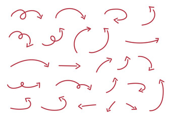 シンプルな矢印セット赤