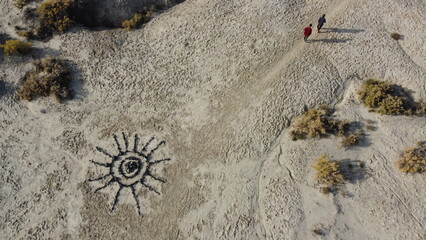 Drone view of desert