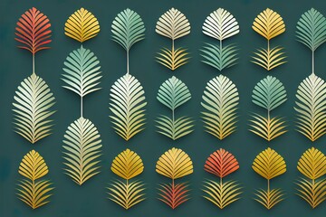 Fototapeta na wymiar Tropical palm leaves. Mural, Wallpaper for internal printing. 3D illustration