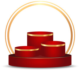 Red and Golden line Podium