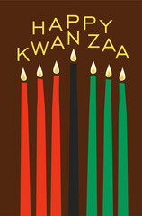 playful kwanzaa background stock vector with candle and text